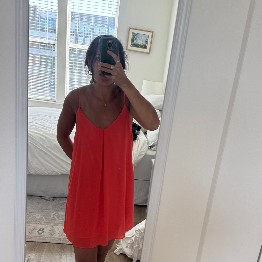 Vibrant Orange Sleeveless Dress